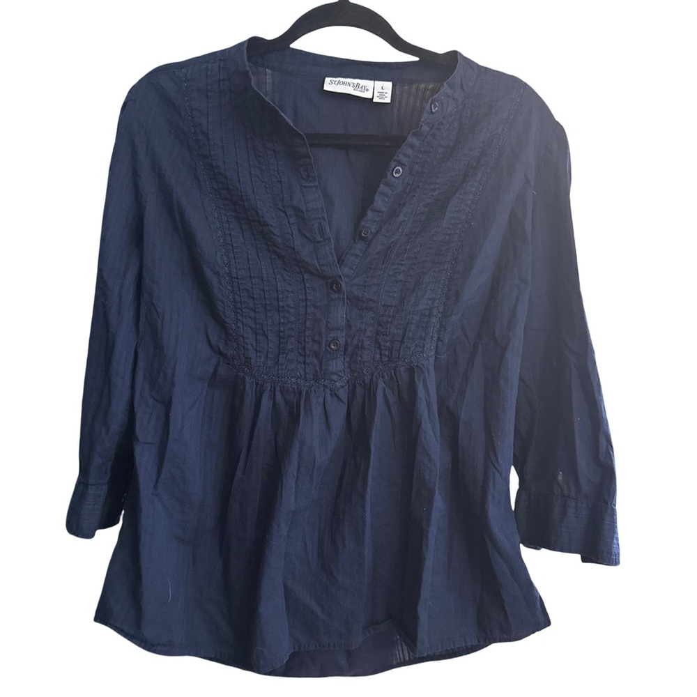 St. John's Bay Dark Blue Blouse